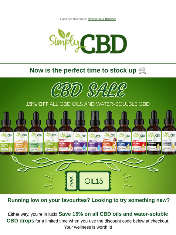 Unlock 15% Off CBD Oils 🔐