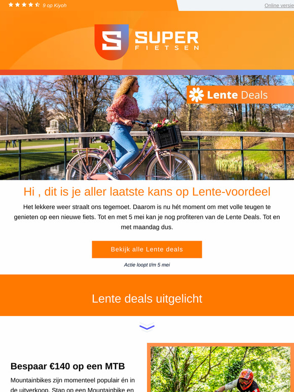 Laatste kans op Lente-deals bij Superfietsen