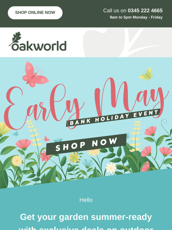 Early May Bank Holiday Event NOW ON!