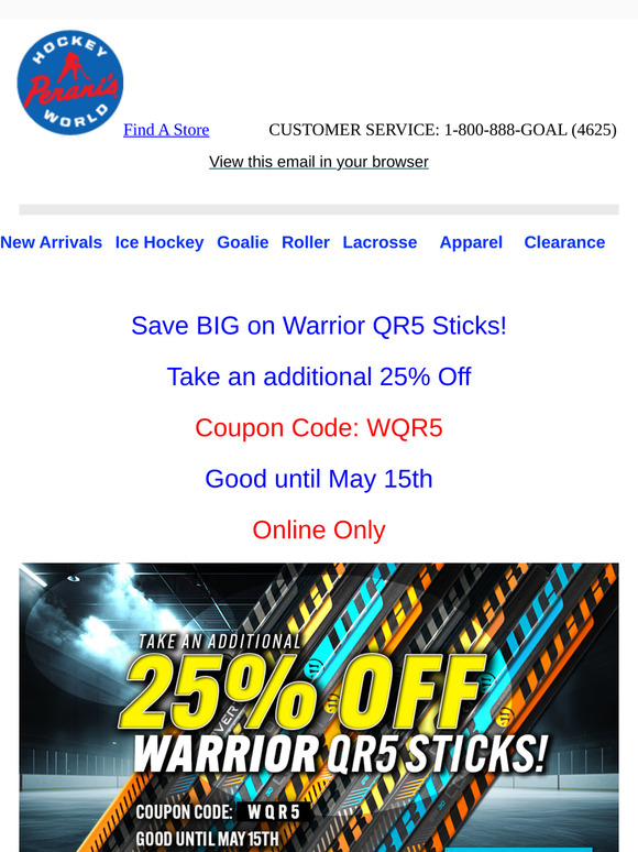Save BIG on Warrior QR5 Sticks!