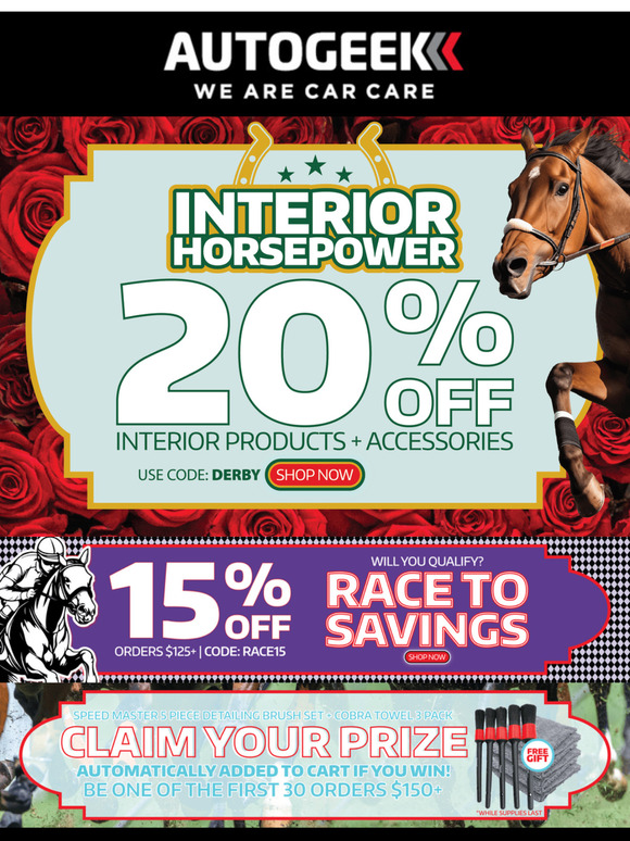 Derby Weekend Deal🏁 20% Off Interior Care + Free Gift!