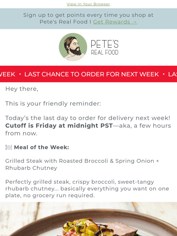 Last call: fresh meals (and rhubarb chutney magic) 🚨