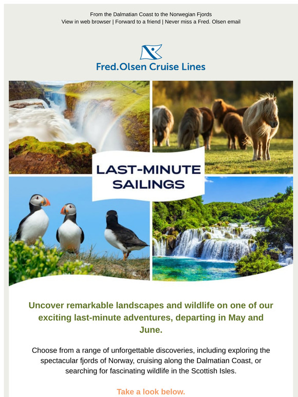 Last-minute sailings from £599pp