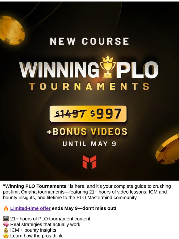 Master PLO Tournaments – Limited-Time Deal Ends May 9!