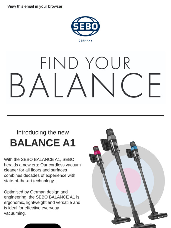 SEBO Balance A1 - Launching today 🚀