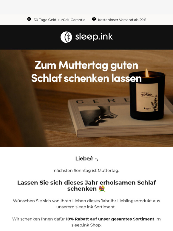 Lassen Sie sich guten Schlaf zum Muttertag schenken 💐