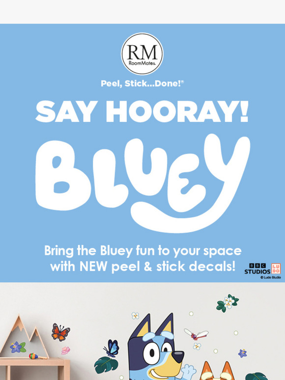 Say Hooray! NEW Bluey peel & stick decals!