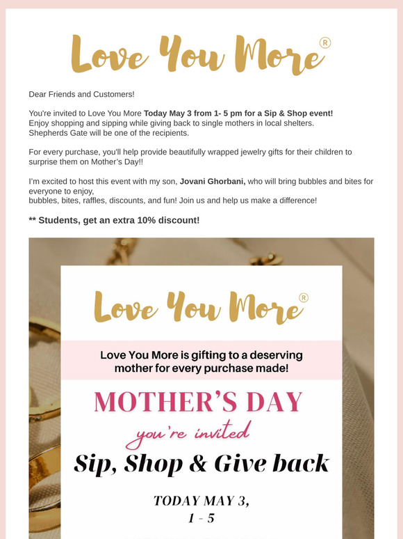 TODAY 1-5 pm Get one gift one 💕to Single Moms in Local Shelters