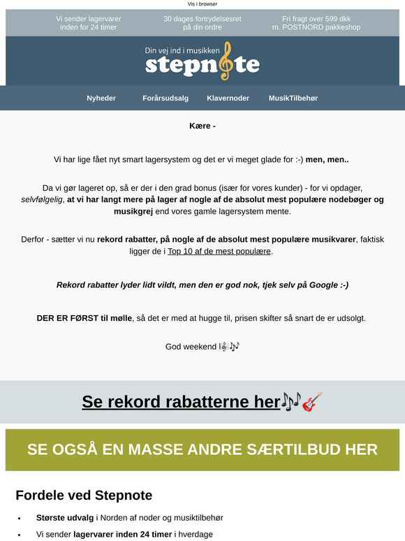 Rekord Rabatter på top 10 noder og musikgrej
