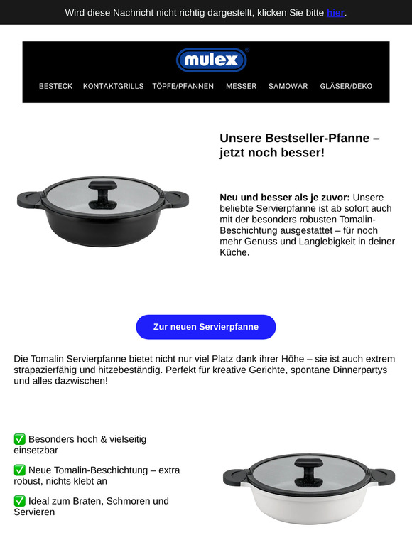 Unser Bestseller wird noch besser – entdecke die neue Tomalin Servierpfanne! 🍳✨