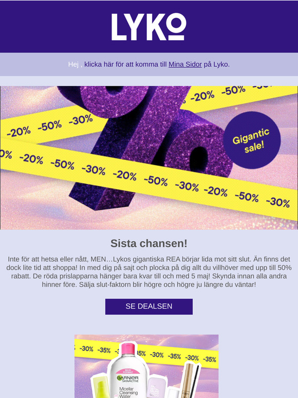 Sista chansen: 20% 30% 50%⏰