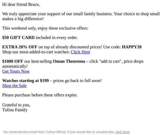 Extra 20% OFF This Weekend Only!