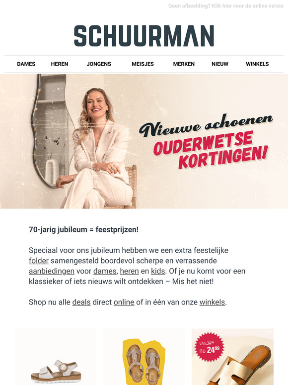 Nieuwe schoenen - ouderwetse kortingen!