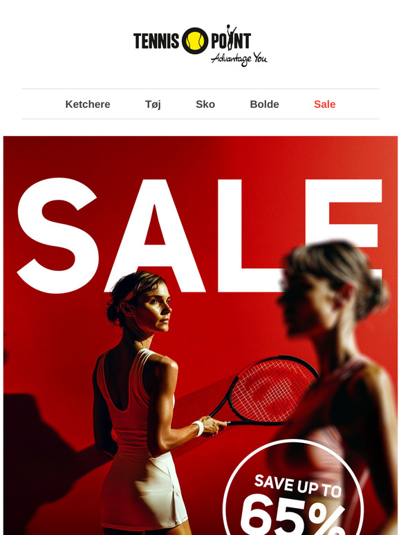 🎾Spar nu! Få op til 65% rabat i udsalget