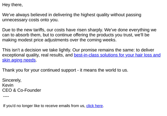 Important Note From The CEO