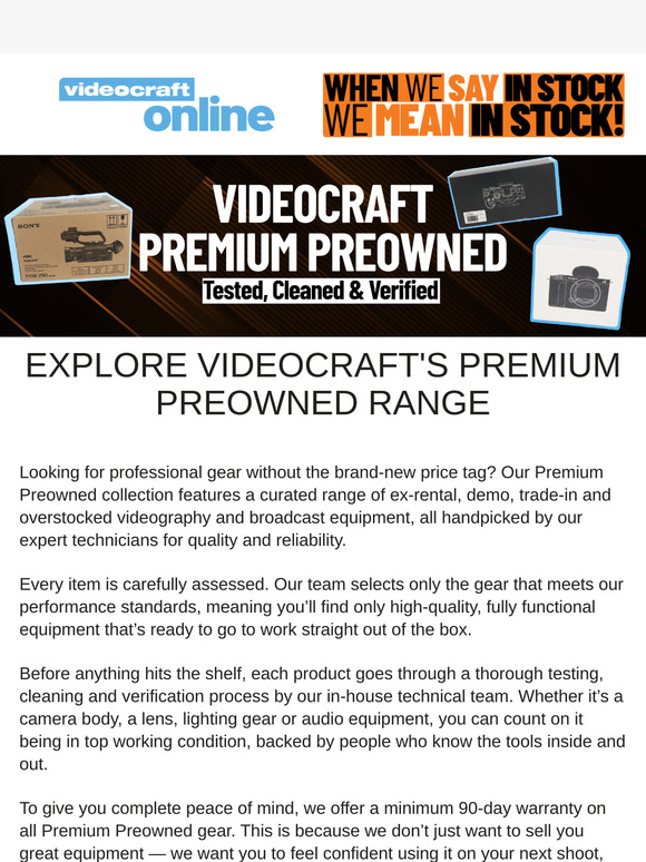 May Premium Preowned Gear from Videocraft!