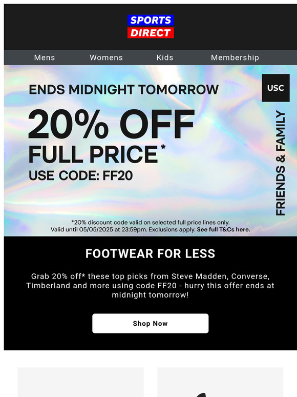 20% off full price | Ends tomorrow