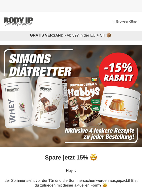 15% Rabatt auf alle Perfect Proteine, Wheys, Flaves UND Habbys 🤯😍