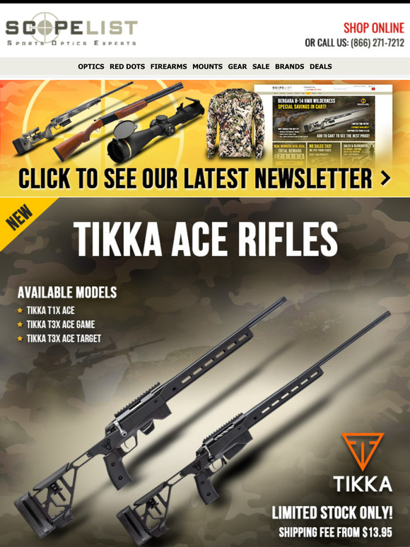 Shop NEW Tikka ACE Rifles + Best-Selling Hunting Rifles!