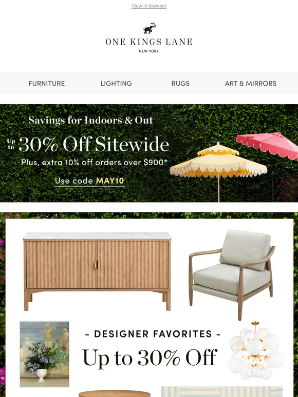 Up to 30% Off Ralph Lauren, Visual Comfort Studio & More