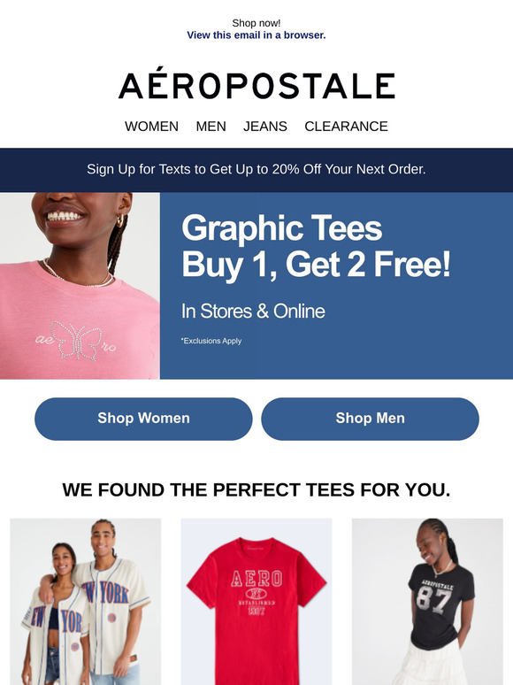 Buy 1, Get 2 FREE Tees + $5.99+ Clearance 😮‍💨