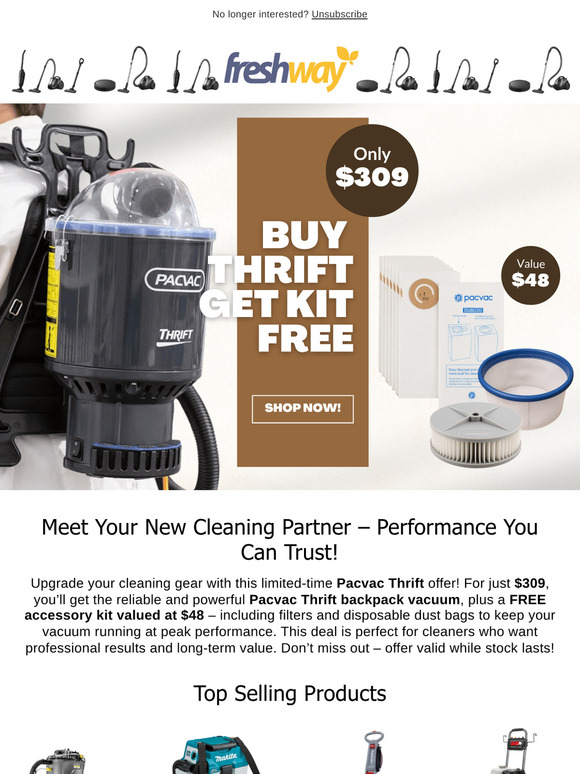 $309 gets you the vacuum and $48 worth of filters & bags FREE!