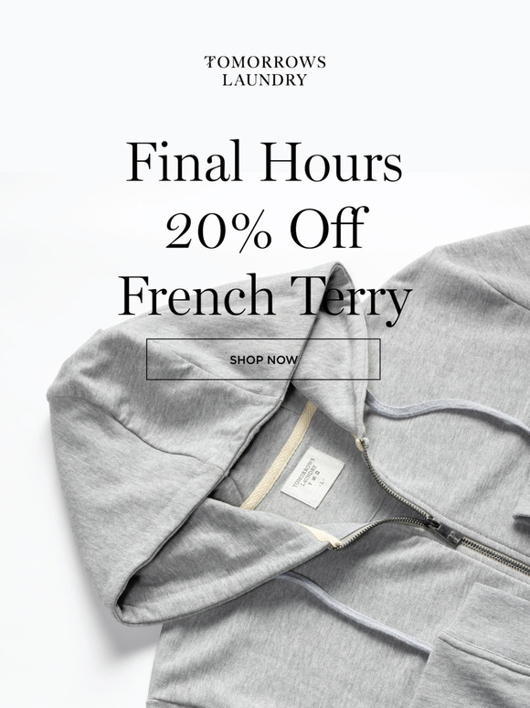 Final Call: 20% Off Ends at 3PM
