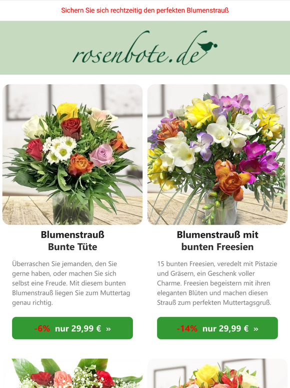 💐 Jetzt vorbestellen: Die schönsten Sträuße zum Muttertag!