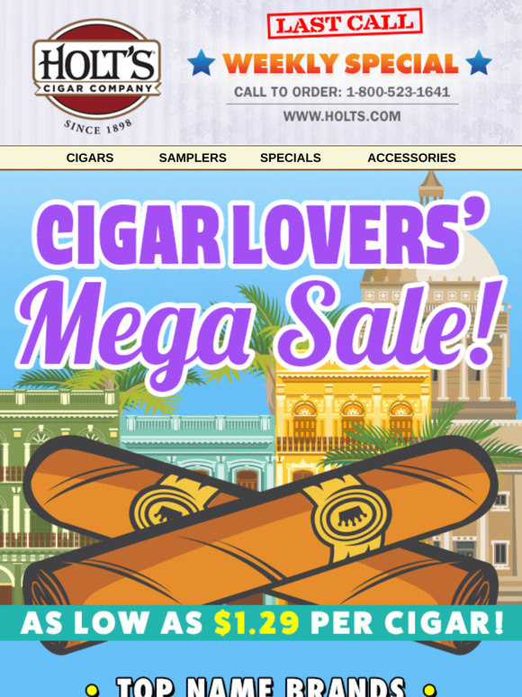 ❤️Cigar Lovers' Sunday: Up to 88% savings on over 200 lovely deals + FREE Shipping!