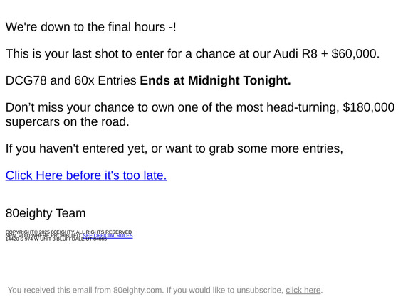⚠️ Last Chance —