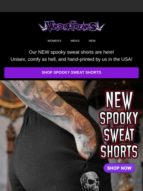 We made NEW Sweat Shorts for goth summer days! 🦇🔥