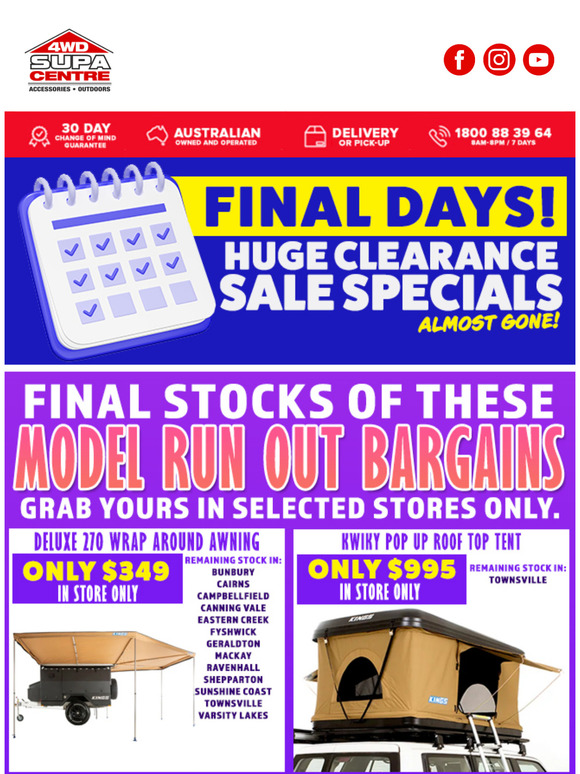 📢 —, FINAL DAYS 🗓️ Huge Clearance Sale Specials Almost Gone 🫠