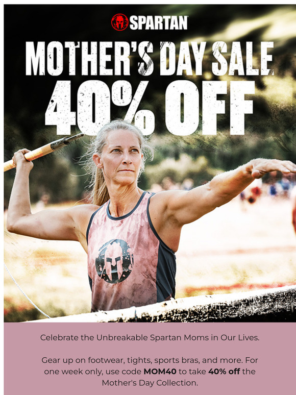Celebrate Spartan Moms: 40% Off Just for Her 💪🌸