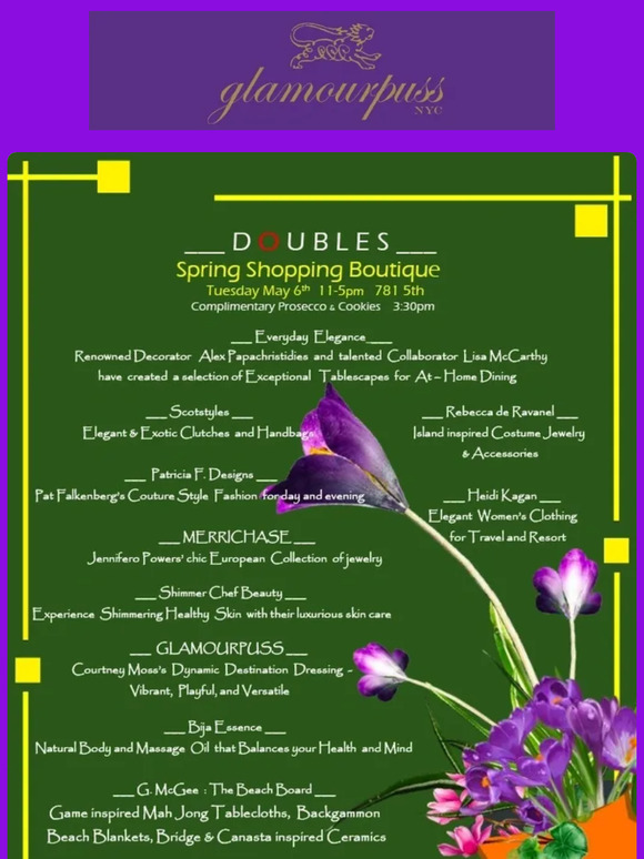 JOIN ME AT DOUBLES ON TUESDAY!