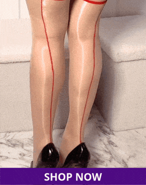 Pearl And Poseidon Amara Oil Look Seamed Hold Ups