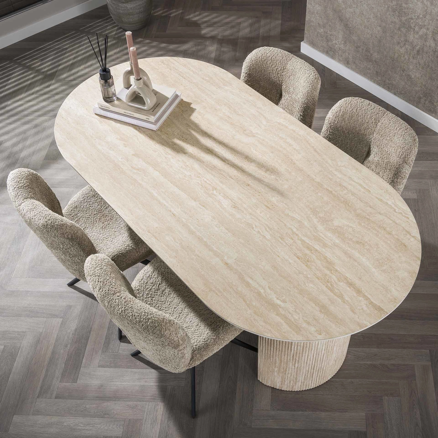 Eetkamertafel Arch Travertin 180cm - Giga Meubel