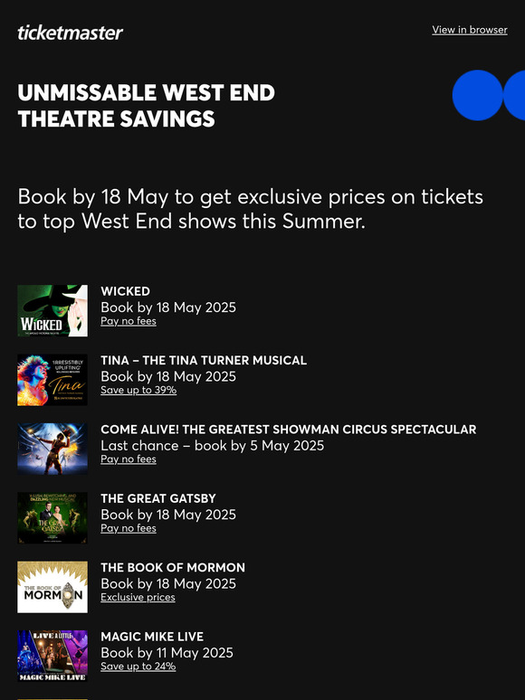 Unmissable savings on top West End shows this Summer