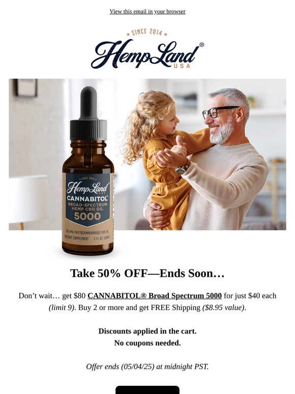 50% Off Full-Spectrum 5000—Ends Soon