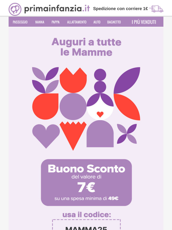 Un buono sconto per festeggiare la mamma!💐