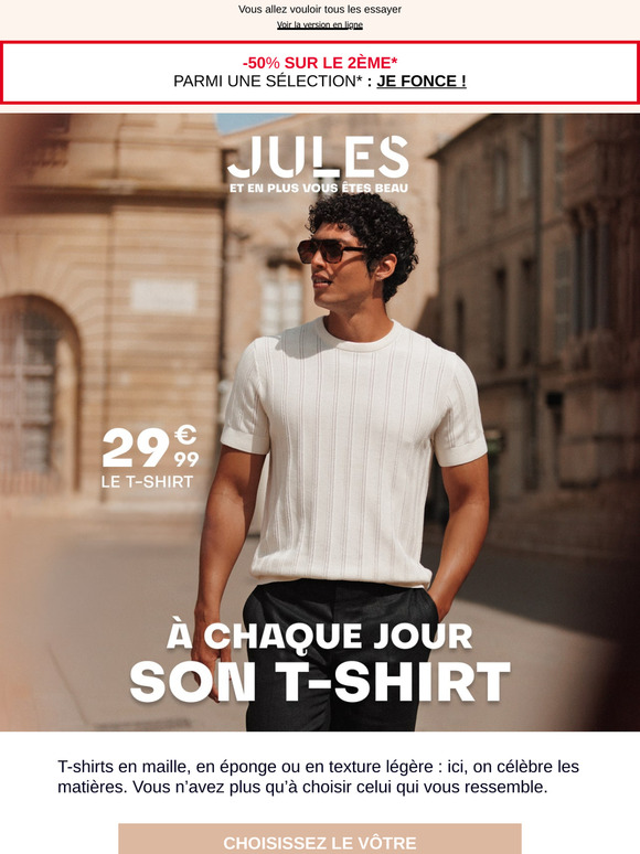 —, des t-shirts doux, texturés, légers : à vous de choisir.