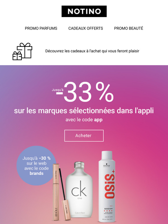Jusqu'à -33% sur certaines marques
