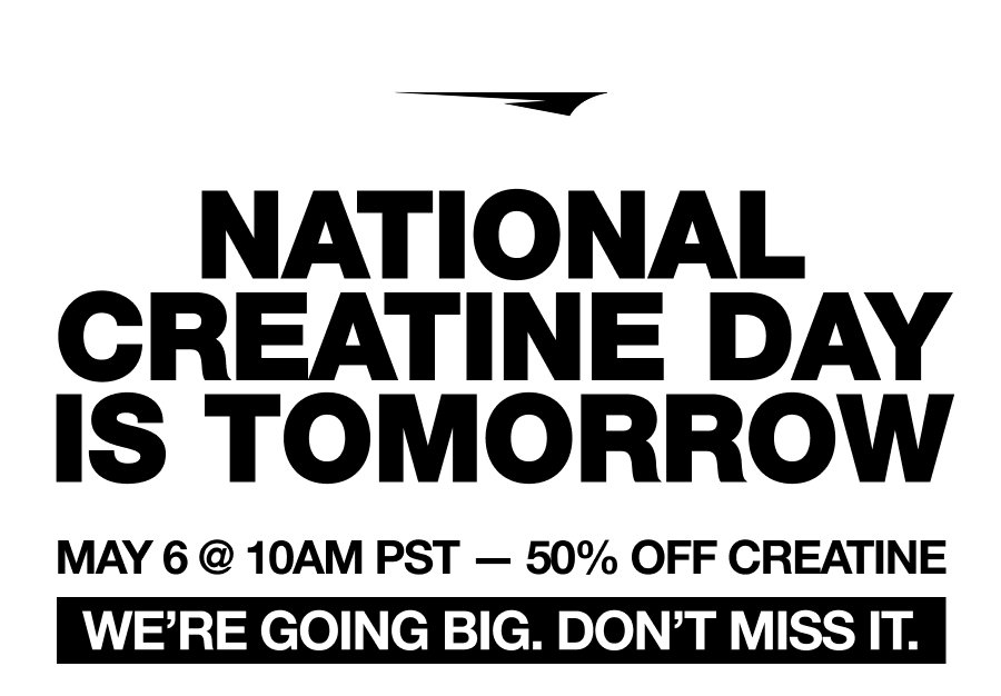 National Creatine Day is Tomorrow! Save 50% on Xeela Creatine Starting May 6th at 10AM PST