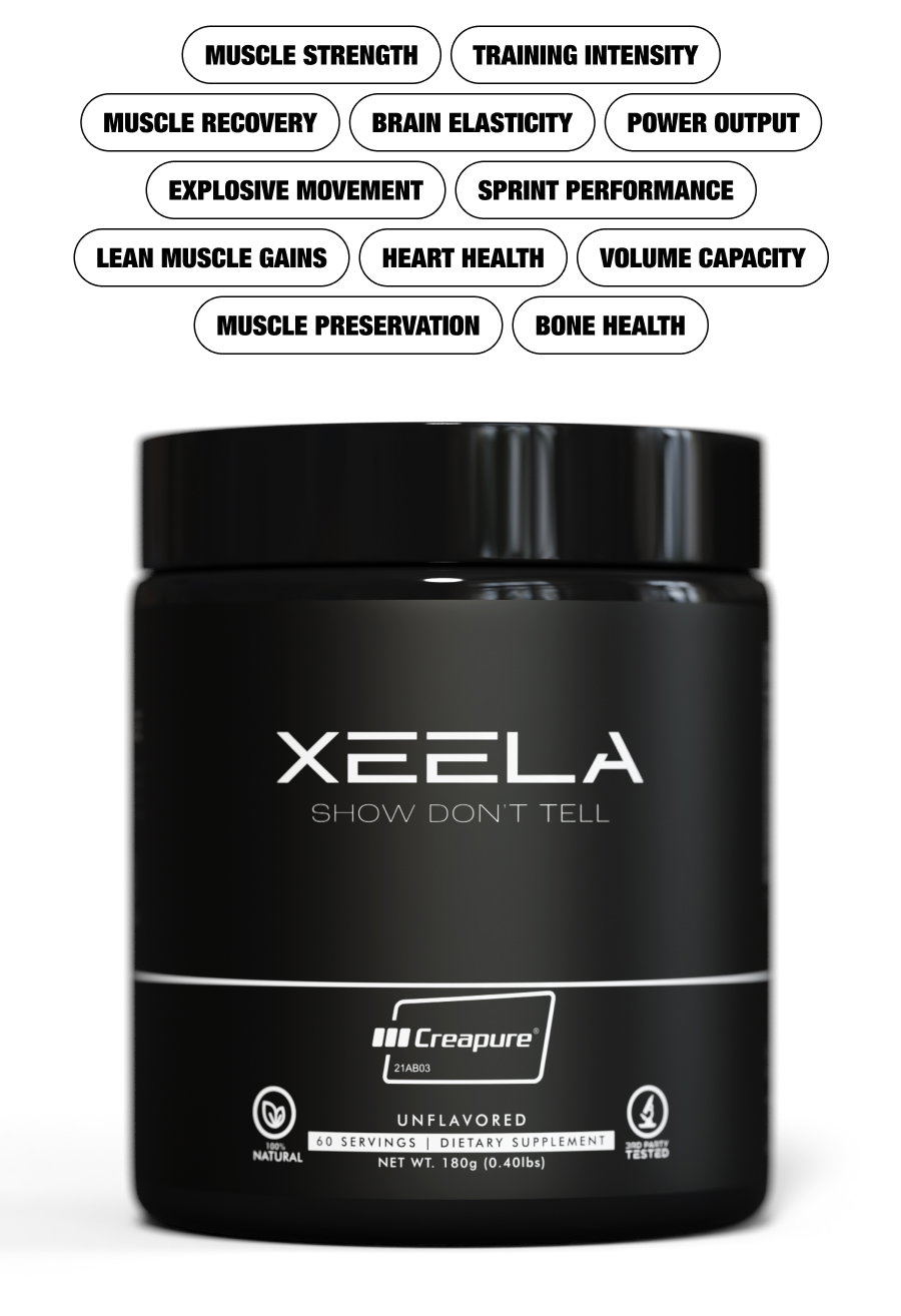 Muscle Strength - Training Intensity - Muscle Recovery - Brain Elasticity - Power Output - Explosive Movement - Sprint Performance - Lean Muscle Gains - Heart Health - Volume Capacity - Muscle Preservation - Bone Health