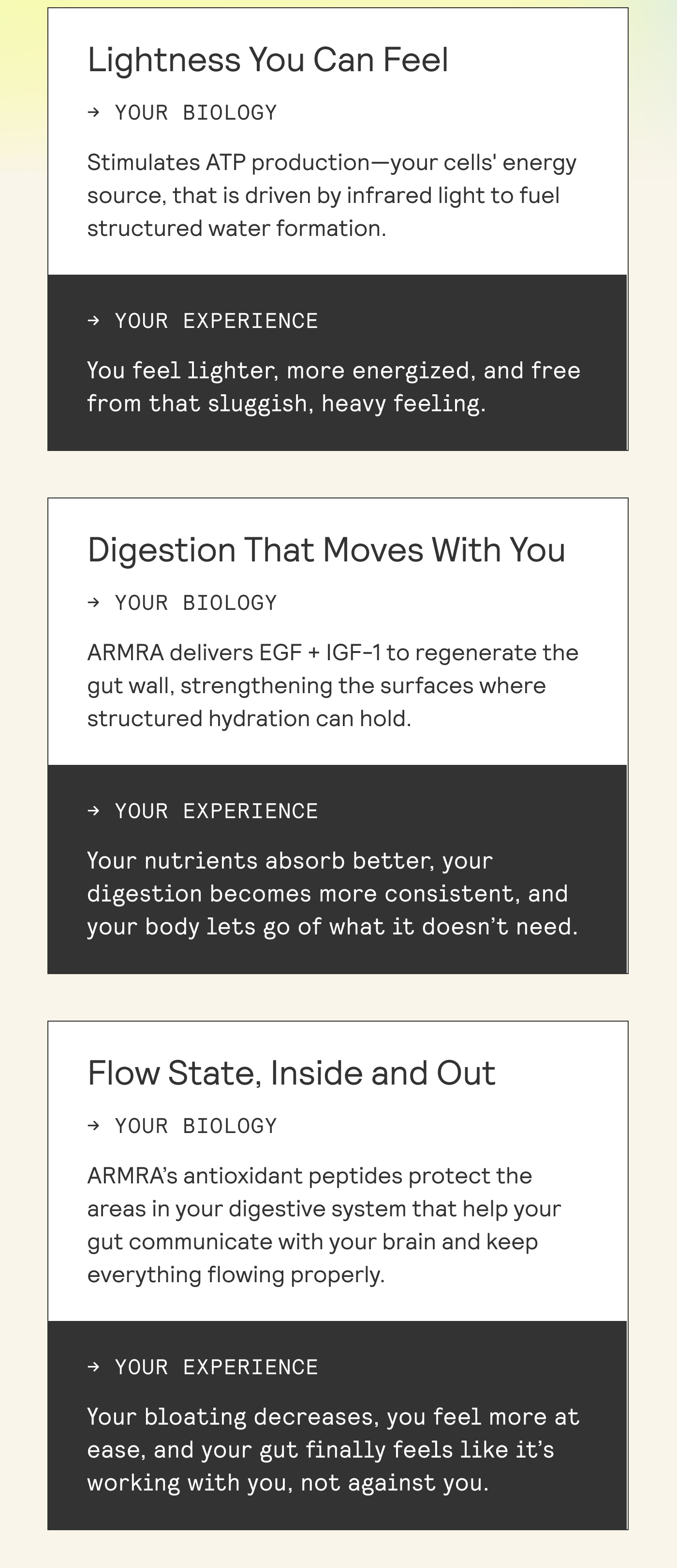 Lightness You Can Feel, Digestion that moves with you