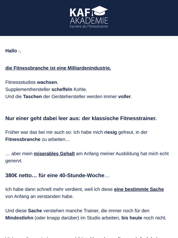 Du kannst einpacken, wenn du das als PT nicht verstehst