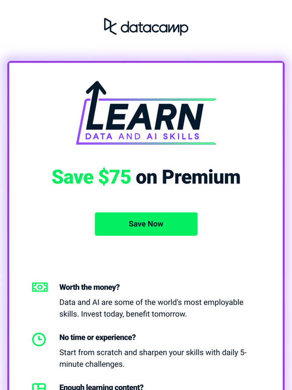 You earned it: $75 off a full year of learning!