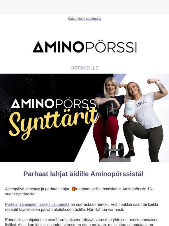Äitienpäivän proteiiniaamupala ja lahjat 🎁 Aminopörssin synttäreiltä!