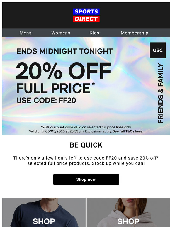 Ends TONIGHT 🚨 20% off full price