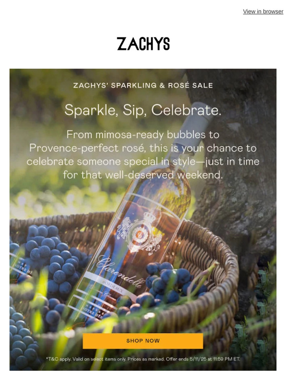 Up to 30% Off Rosé & Bubbles! Gifts That Sparkle!