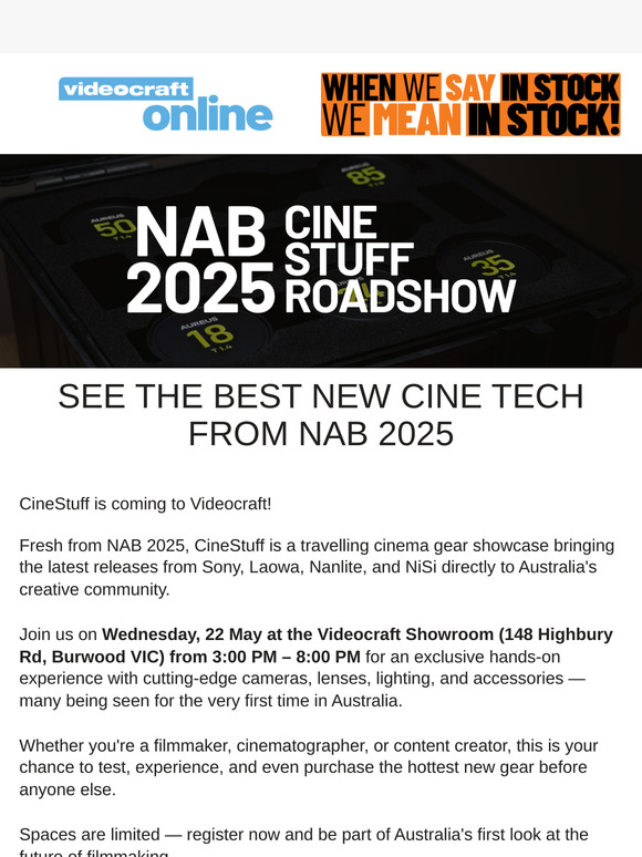Date Updated - CineStuff Roadshow - The Best from NAB